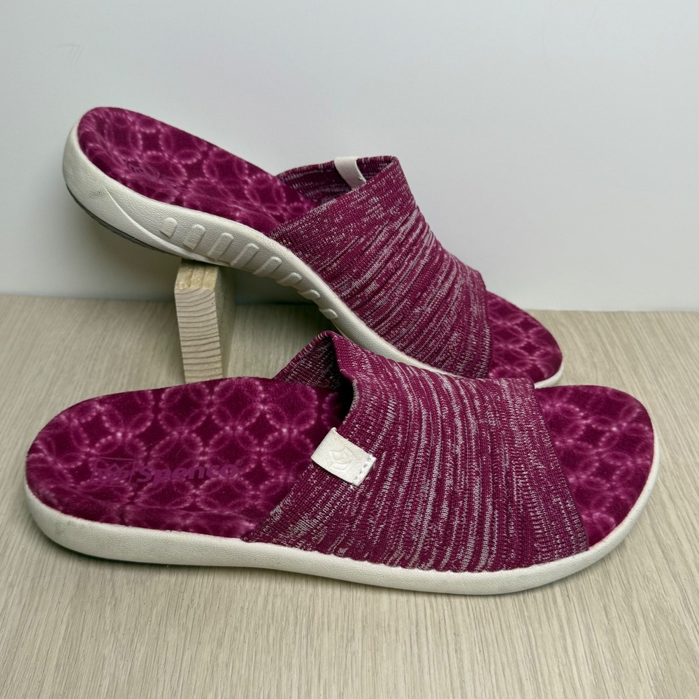 Slide Sandals Spenco Womens 8.5 Purple Knit Orthotic Comfort Casual Shoes
